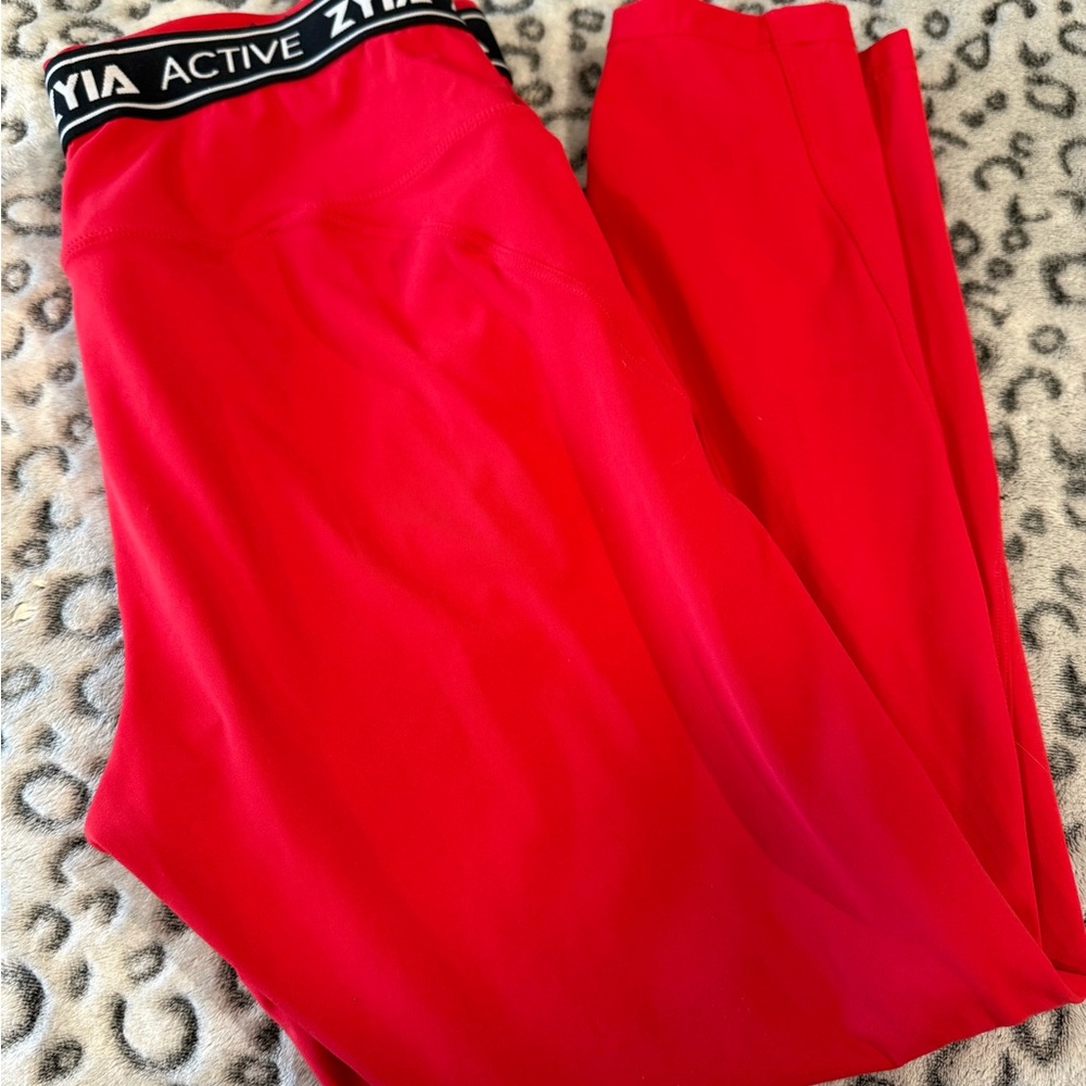 ZYIA Active Bold Red Apparel leggings